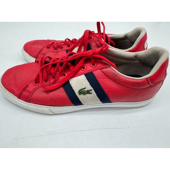 Lacoste Mens Grad Vulc 120 2 P Sneaker Size Red Leather Sneakers Size 8.5 Red - Picture 7 of 13